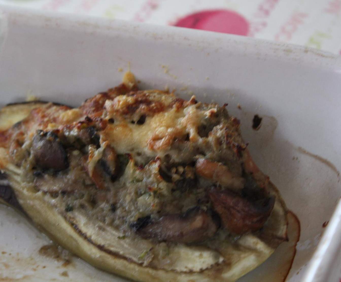 Aubergines farcies aux champignons