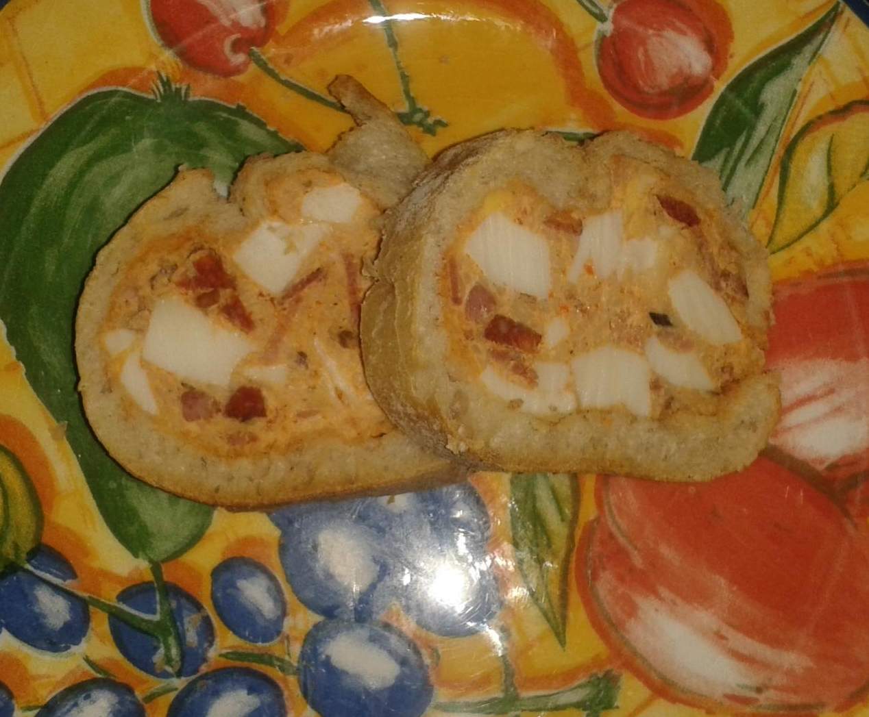 Baguette chorizo, olives noires, lardons