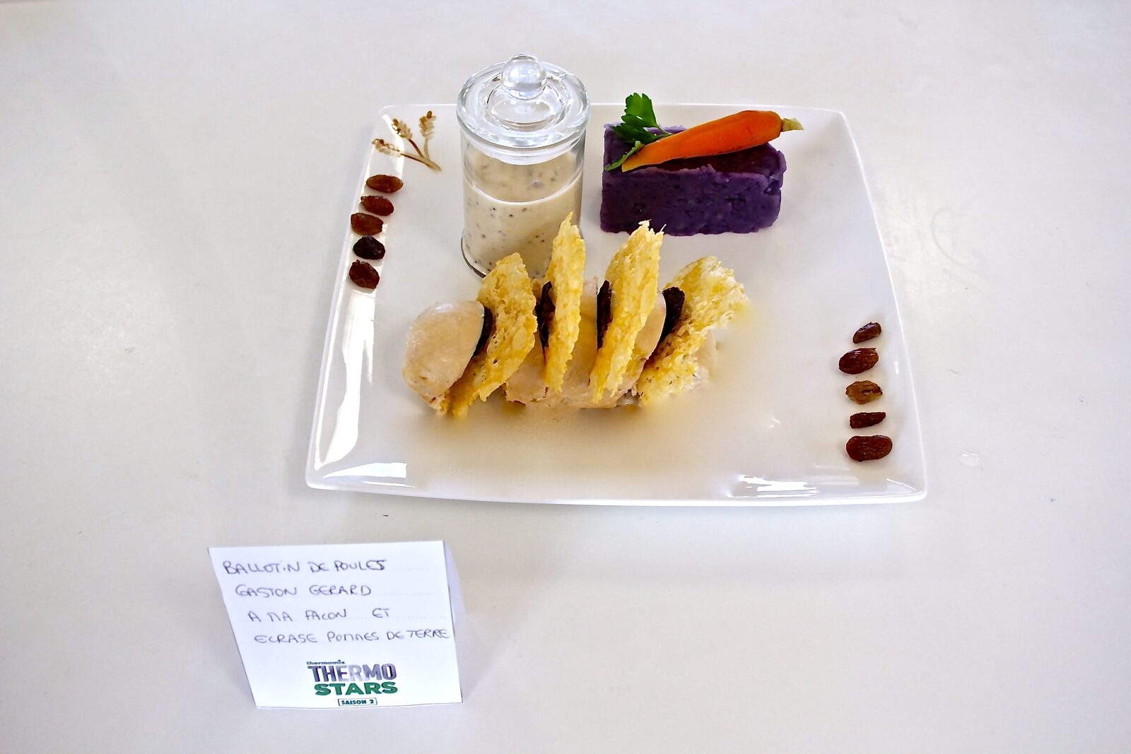 Ballotin de poulet Gaston Gérard revisité à ma façon et son écrasé de pommes de terre - Thermostars - Saison 2 -