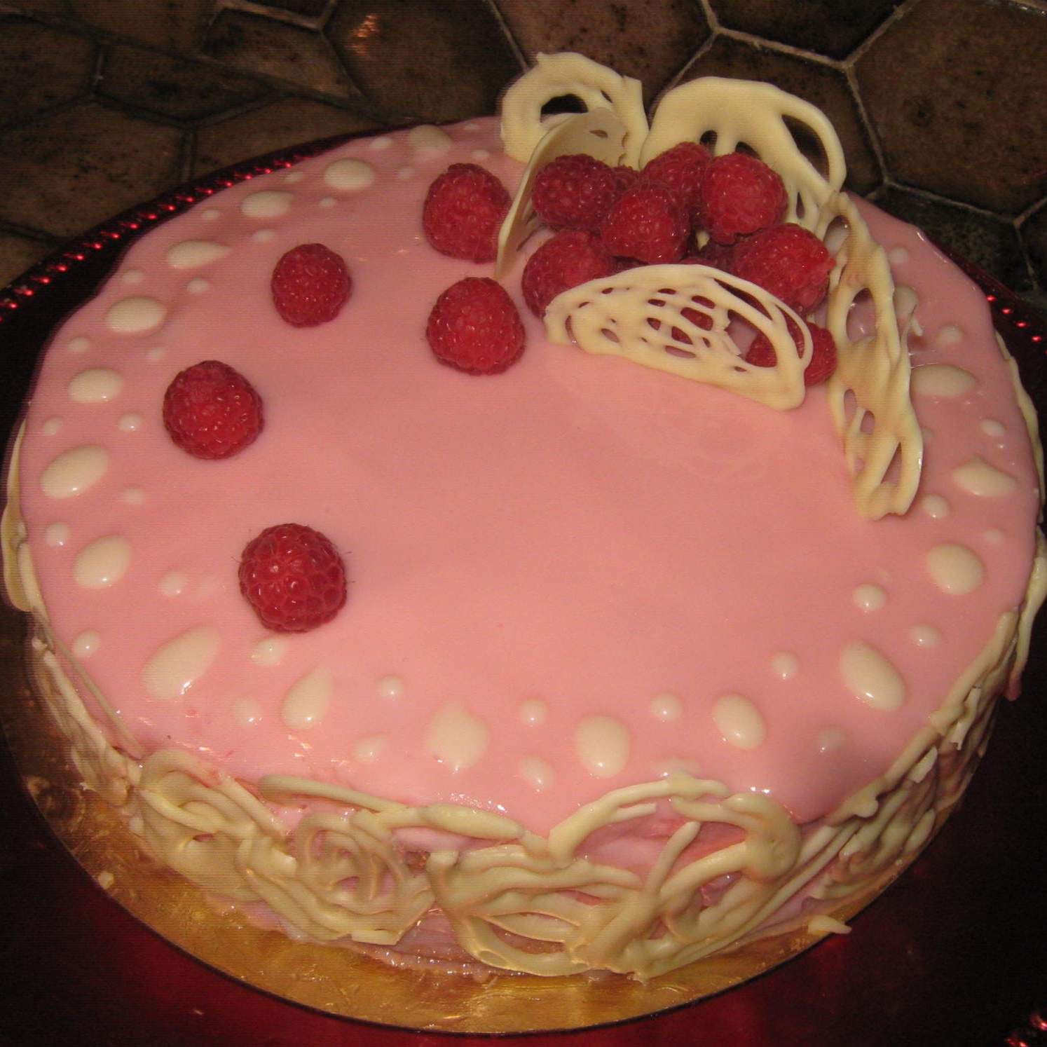 bavarois surprise et son miroir chocolat blanc