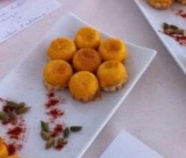 Blinis à la carotte sur canapé