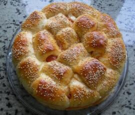 Brioche salée ou pizza revisitée (recette Ana Sevilla forum Thermomix espagnol)