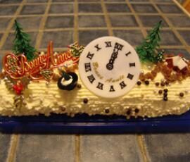 Bûche à la crème de marrons et cognac