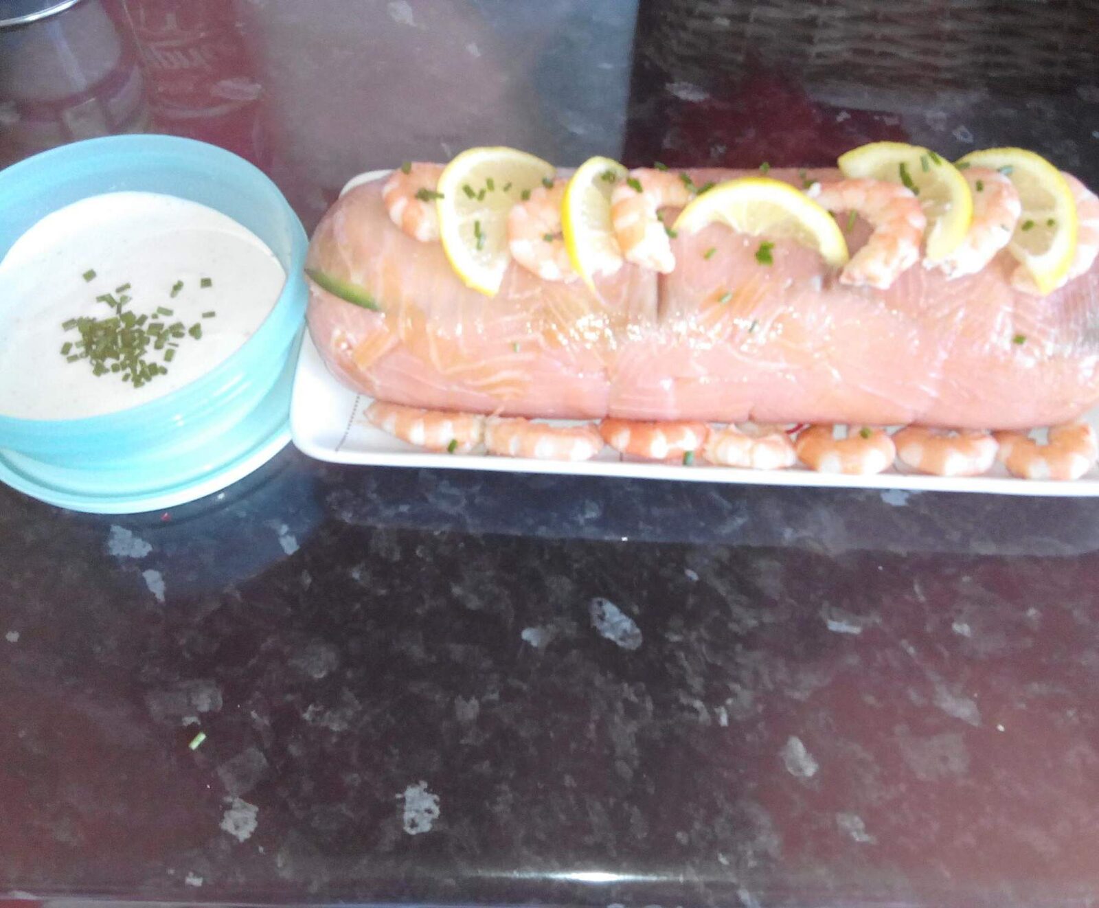 Bûche aux deux saumons