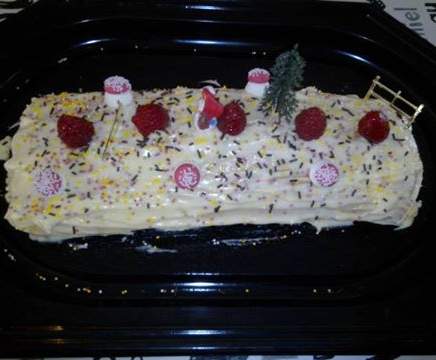 bûche de noel façon framboisier