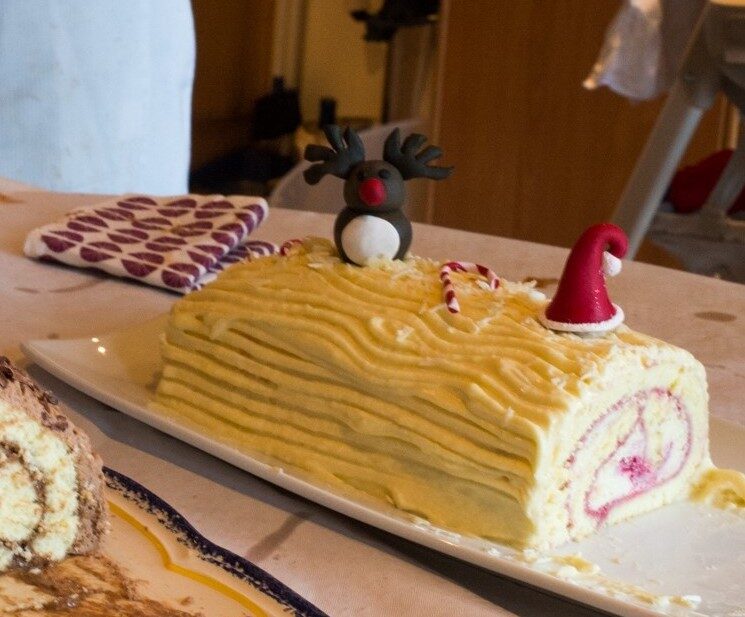 Buche framboise chocolat blanc