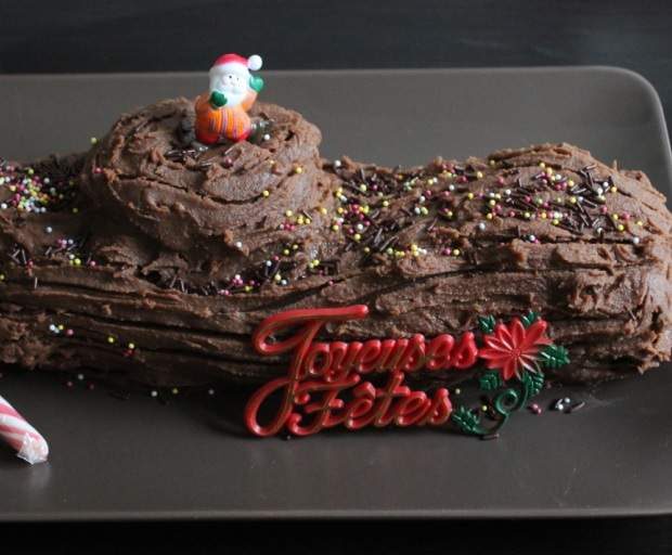 Bûche pâtissière choco-marrons