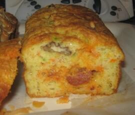 cake légumes-chorizo-noix