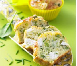 Cake petits pois, courgettes et chèvre