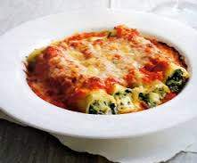 Cannellonis aux deux saumons, ricotta épinards et pignons