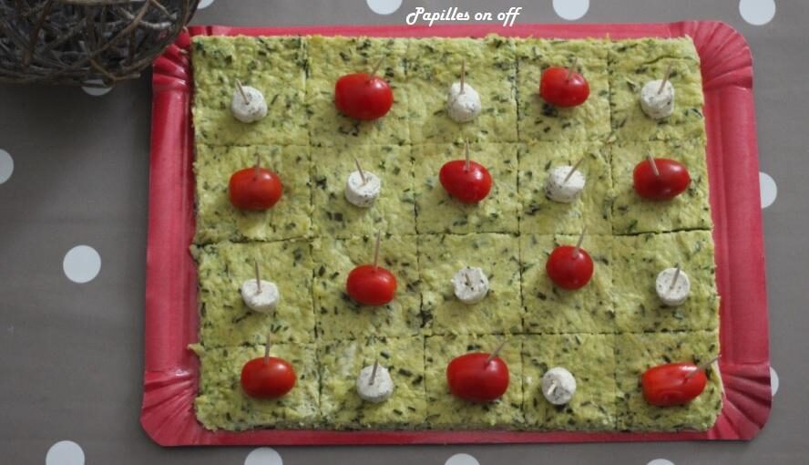 Carrés de terrine de courgettes