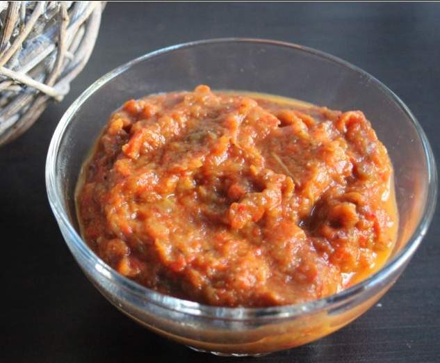 Caviar d'aubergine aux poivrons