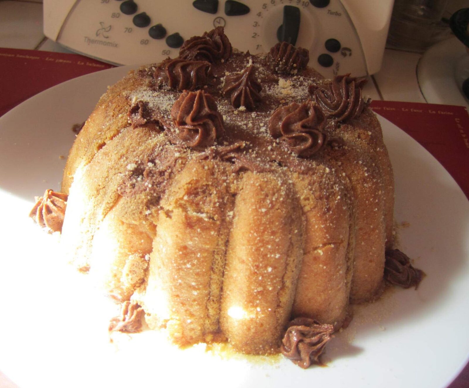 Charlotte chocolat crème de marrons ( et variante avec des poires )