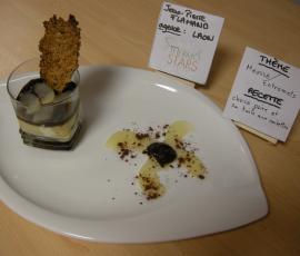 Choco poire et sa tuile aux noisettes