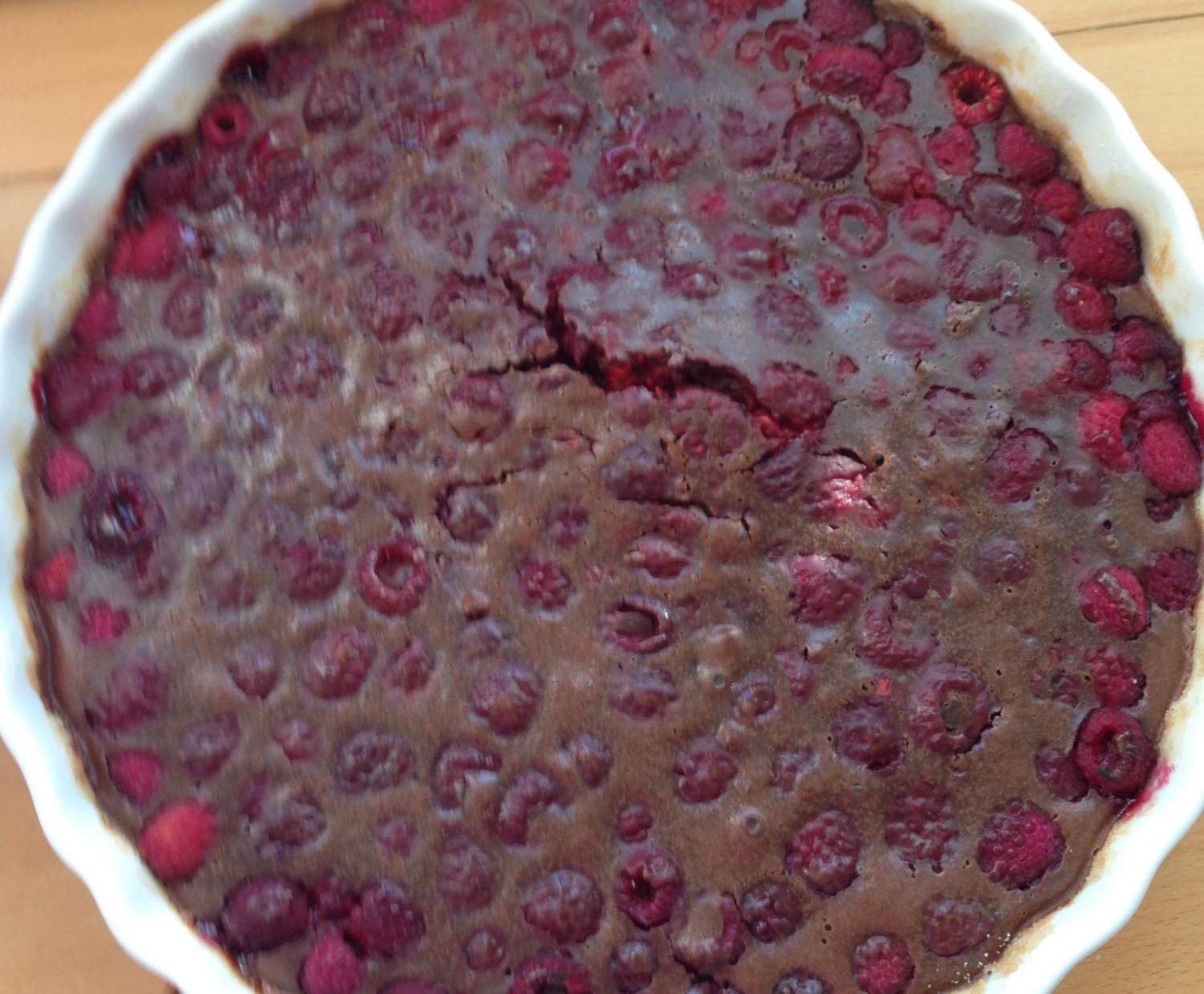 Clafoutis framboise chocolat