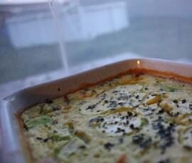 Clafoutis vache qui rit à la courgette