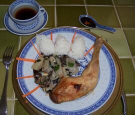 Côtes de blettes et cuisses de poulet façon asiatique