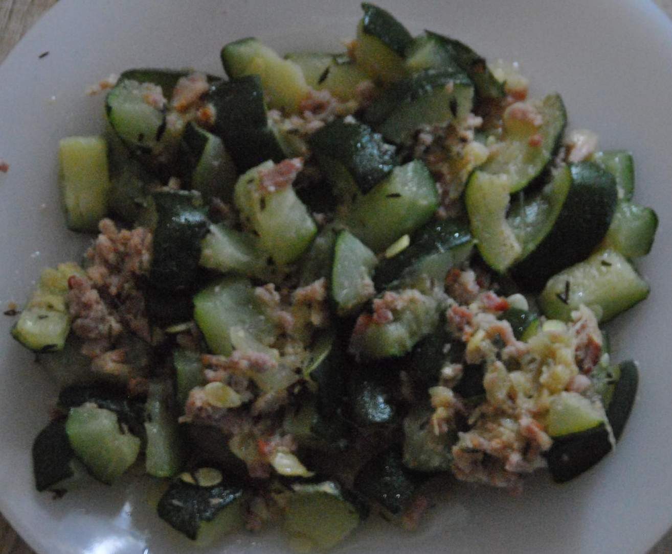 Courgettes-Lardons