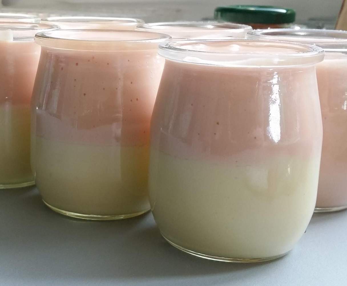 crème deux saveurs vanille et fraise tagada