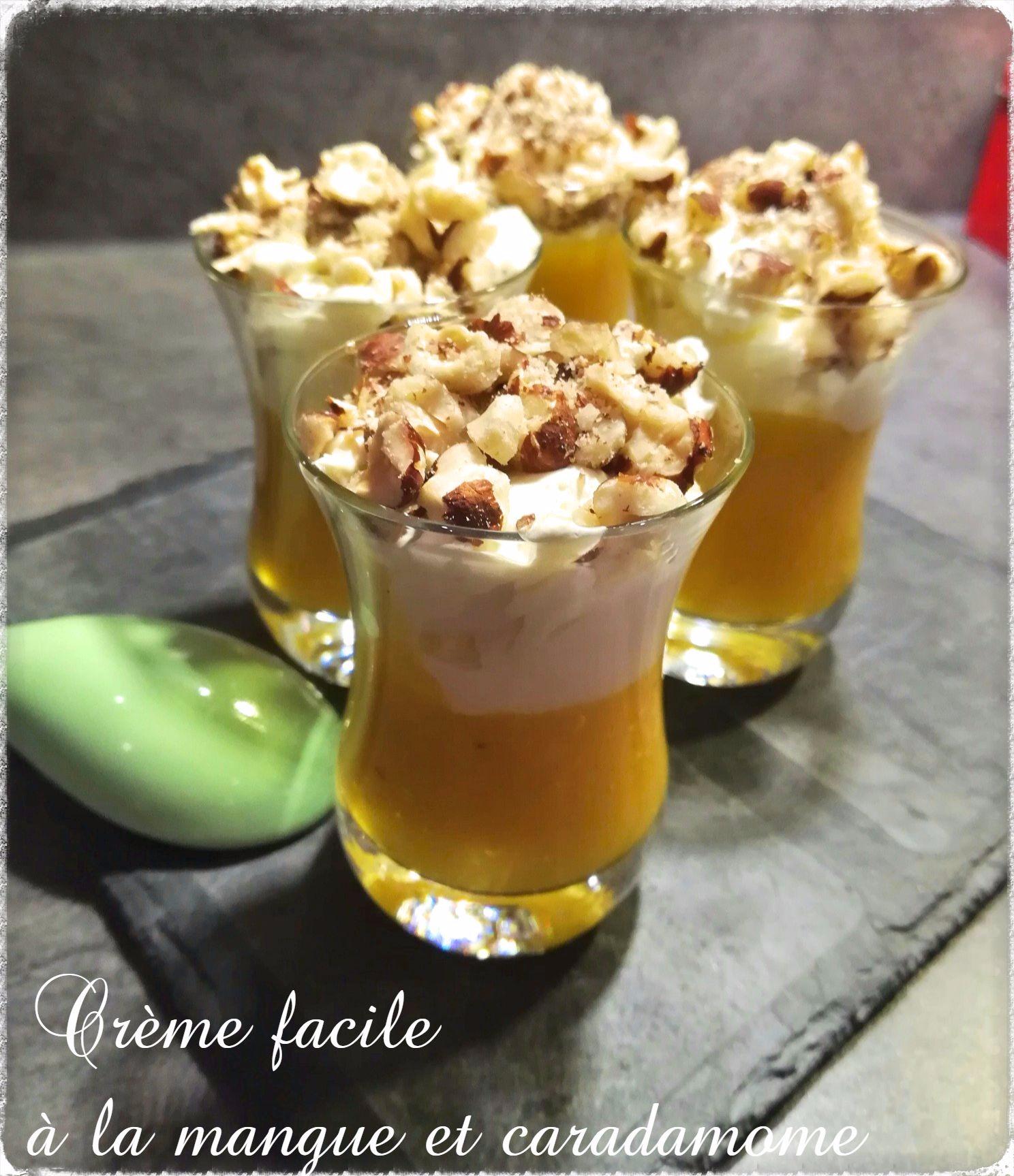 Crème facile à la mangue et cardamome