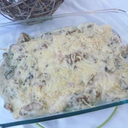 Crêpes saumon, champignons et béchamel