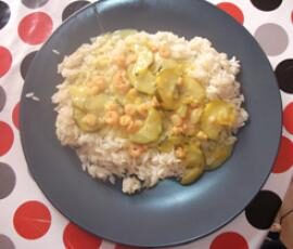 Crevettes et courgettes au curcuma