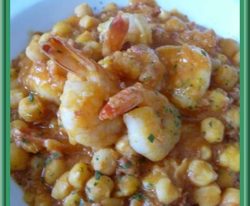 Crevettes piquantes aux pois chiches