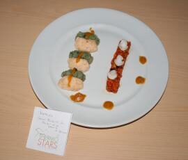 Croqui-fondant du jardin et sa quenelle de poisson