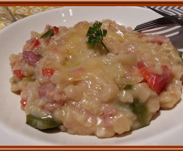 Crozetto aux lardons et poivrons