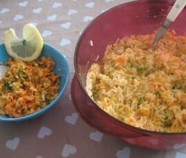 Crudités et riz aux légumes vite fait!