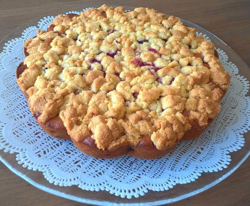 Crumble cake aux framboises