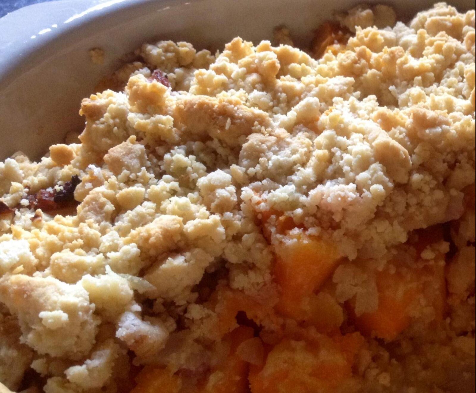 crumble de butternut aux petits lardons