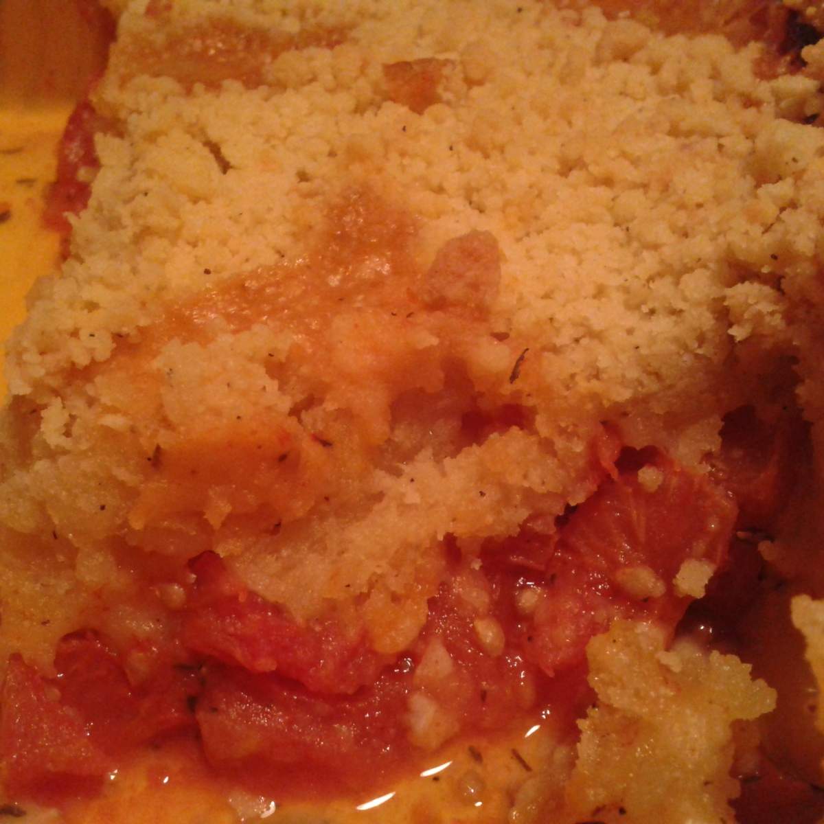 Crumble de tomates au parmesan