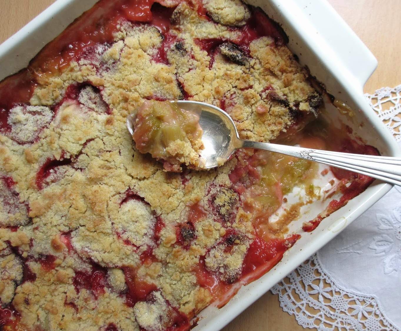 Crumble fraise rhubarbe