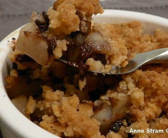 Crumble poire-chocolat