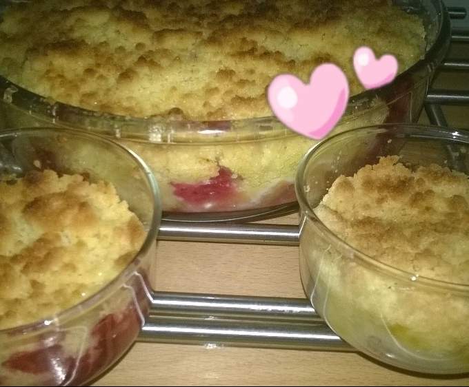 crumble pomme framboise