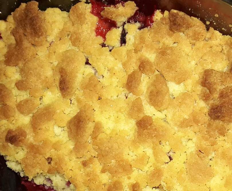 Crumble pommes framboises