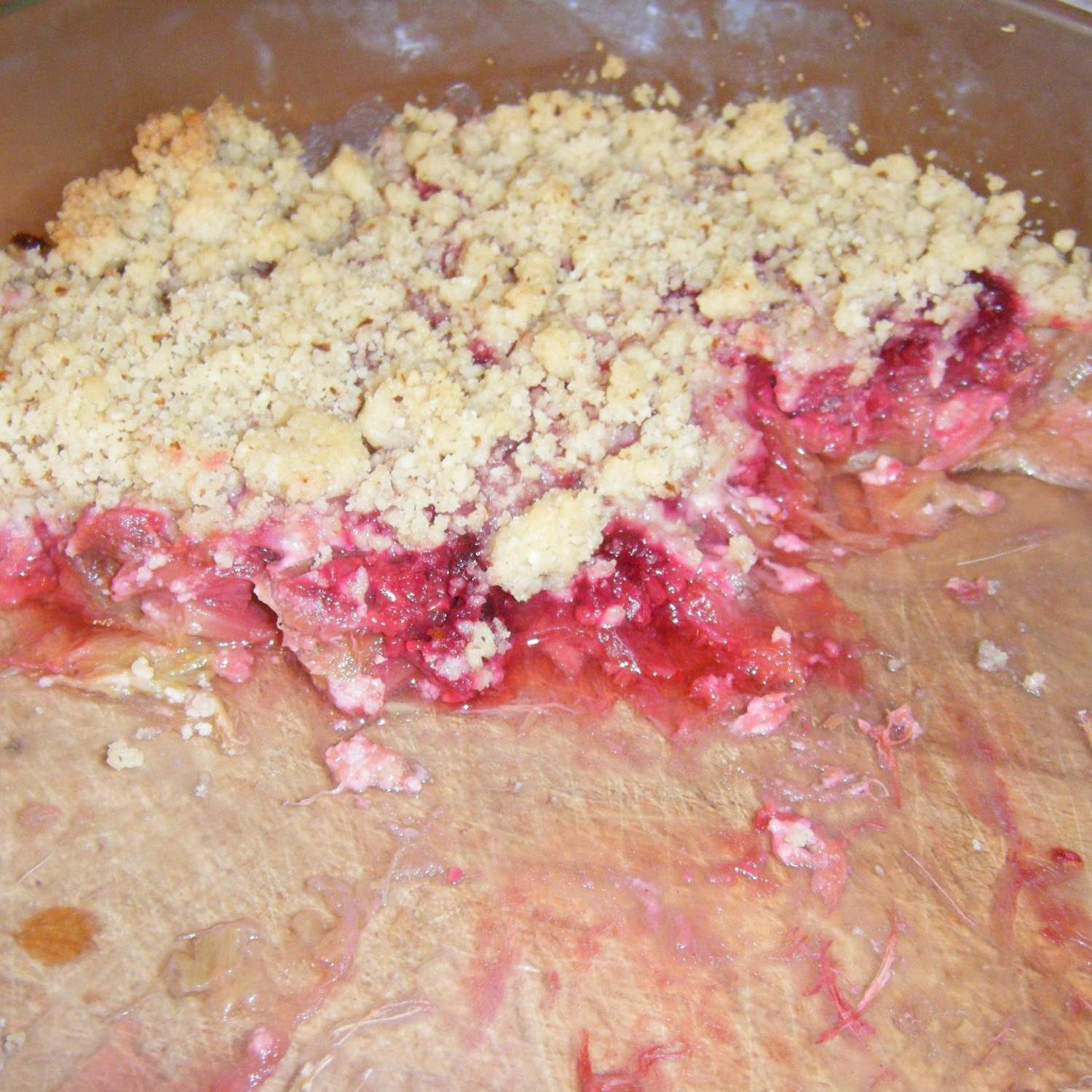 crumble rhubarbe framboise