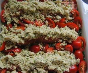 Crumble saumon épinards