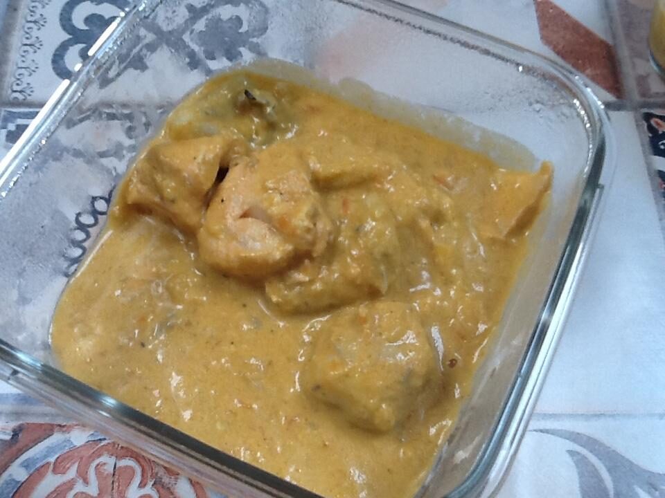 Curry de joues de lotte et saumon