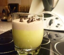 Délice à la pistache , nuage au chocolat