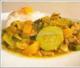 Dossas de lentilles corail et riz, curry de légumes