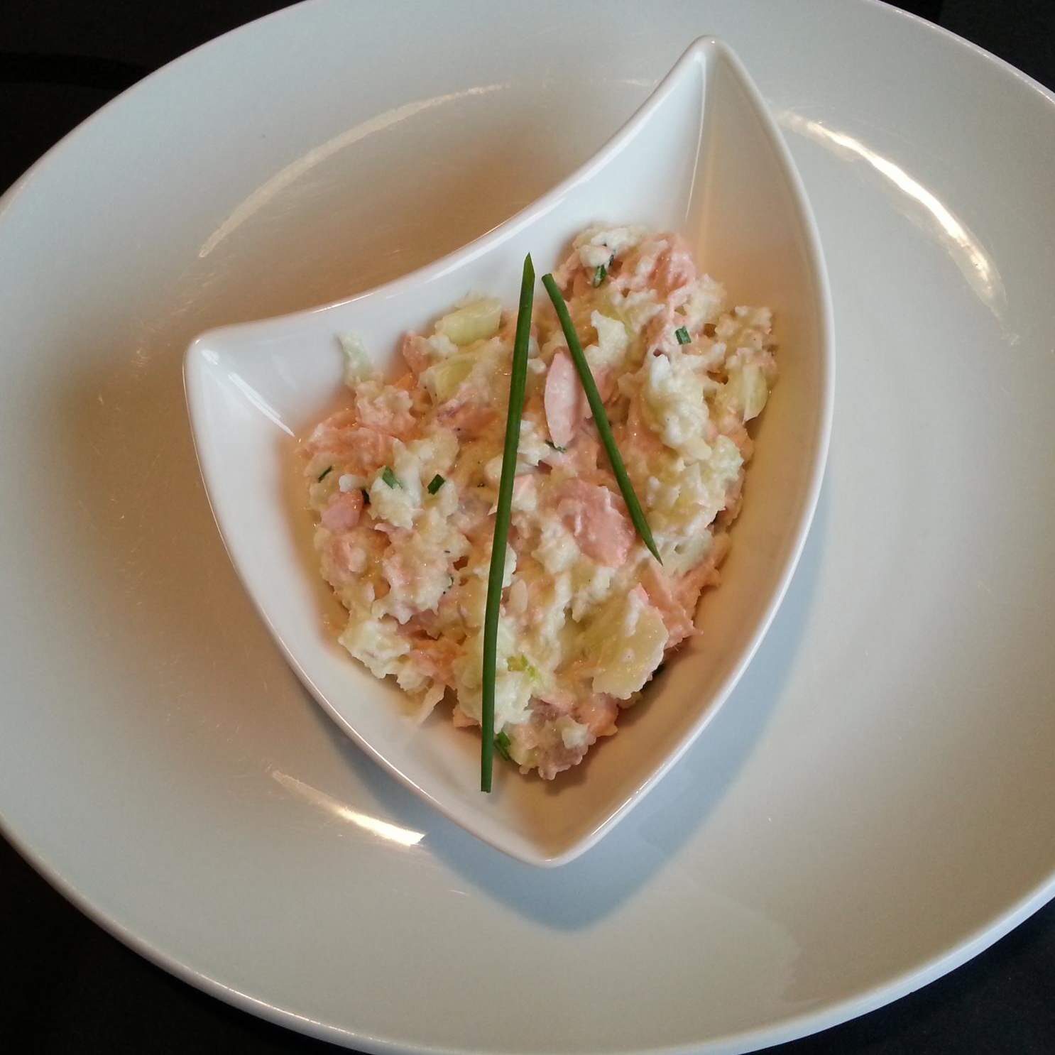 Duo pommes saumon en salade