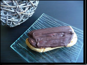 Eclairs vanille, glaçage chocolat