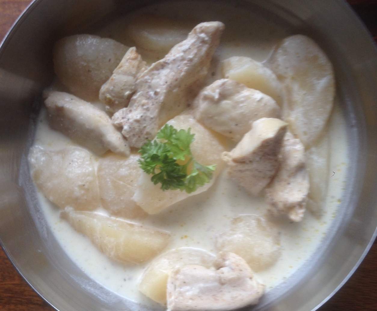 Emincés de poulet Boursin et poires