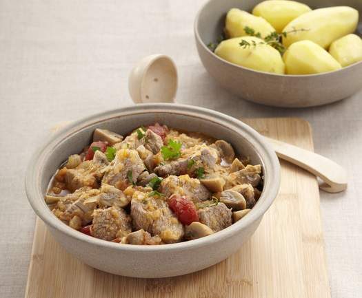 Emincés de veau en soupe de pois chiche