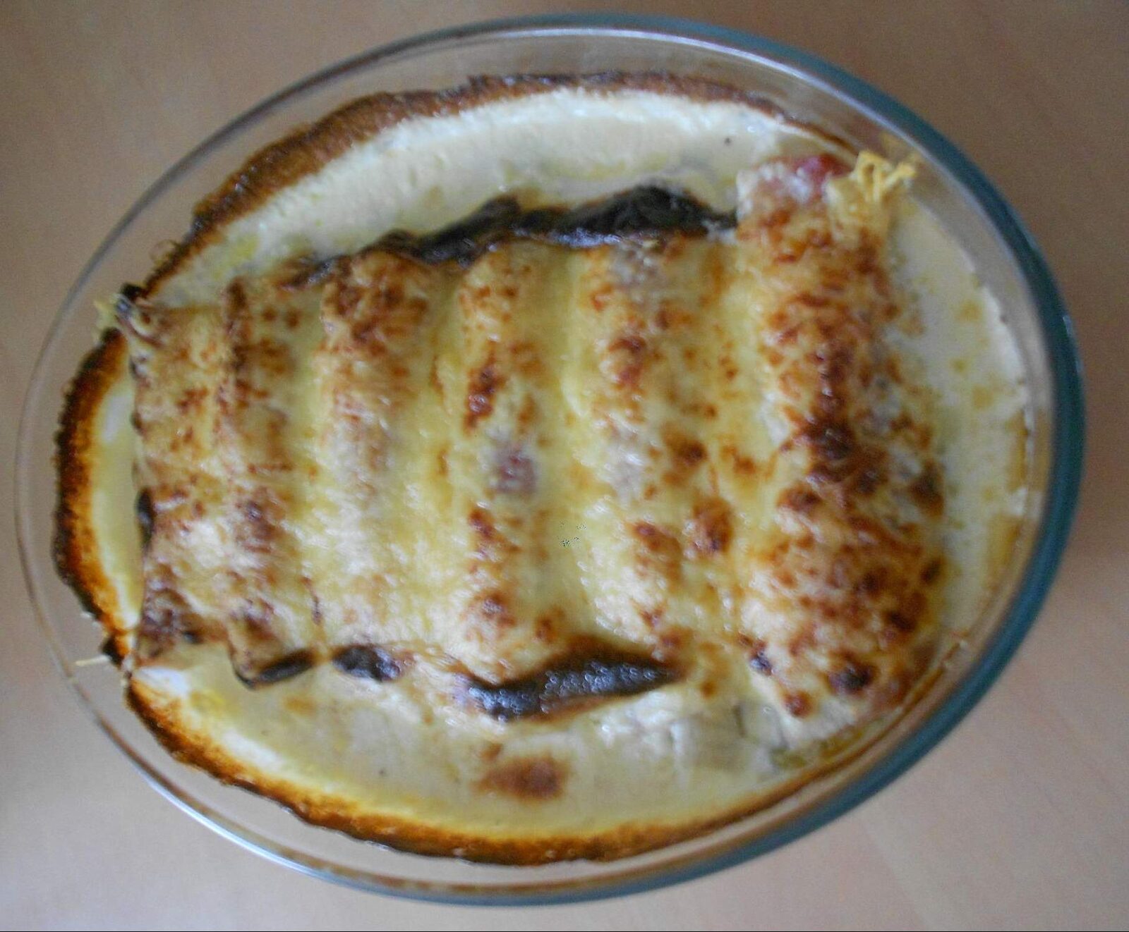 Endive au jambon, sauce crème fraiche, vache qui rit..