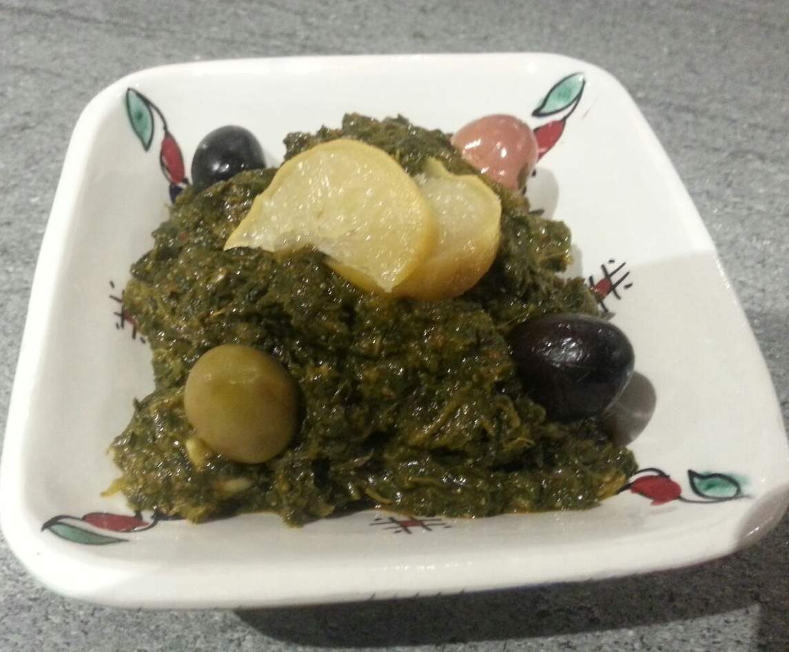 épinards à la marocaine au citron confit au sel