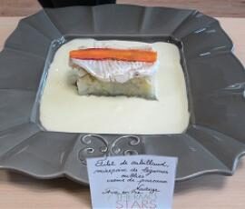 Filet de cabillaud, mirepoix de légumes oubliés, crème de poireaux