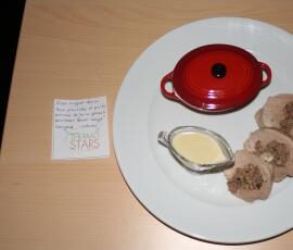 Filet mignon farci aux pleurotes et purée pommes de terre - panais - parmesan façon